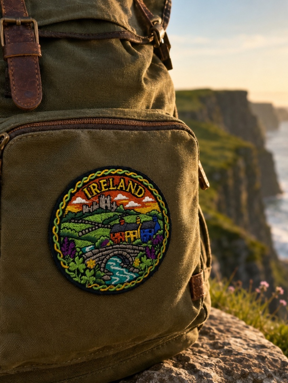 Ireland Iron On Patch, Irish Souvenir Embroidered Badge, Travel Gift, 3 Inch